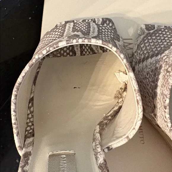 *Vince Camuto IM-DAHRA ROCCIA White Gold DOMINO Snake Print Open Toe Wedges - Picture 11 of 16